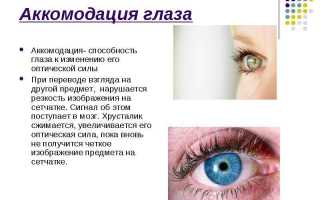 Механизм аккомодации глаза и возможные нарушения